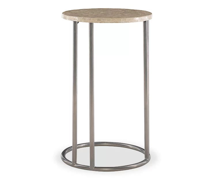 Global Designs Pewter Geometric Capiz Mosaic C Accent Table 1 Global Designs Pewter Geometric Capiz Mosaic C Accent Table