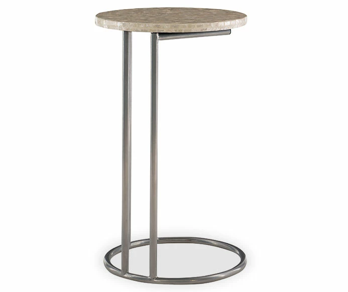 Global Designs Pewter Geometric Capiz Mosaic C Accent Table 4 Global Designs Pewter Geometric Capiz Mosaic C Accent Table - Image 4