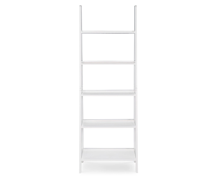 Boston White Wood 5-Shelf Ladder Bookcase 3 Boston White Wood 5-Shelf Ladder Bookcase - Image 3