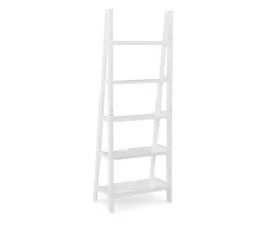 Boston White Wood 5-Shelf Ladder Bookcase 8 Boston White Wood 5-Shelf Ladder Bookcase -DHP SHOP 810543215 4