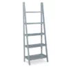 Boston Gray 5-Shelf Wooden Ladder Bookcase