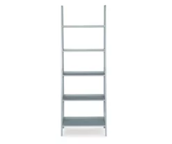Boston Gray 5-Shelf Wooden Ladder Bookcase -DHP SHOP 810543216 3