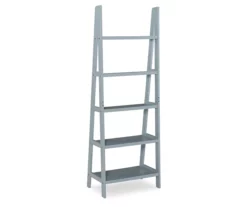 Boston Gray 5-Shelf Wooden Ladder Bookcase -DHP SHOP 810543216 4