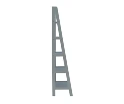 Boston Gray 5-Shelf Wooden Ladder Bookcase -DHP SHOP 810543216 5