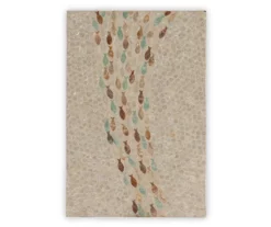 Global Designs Gold Geometric Capiz Mosaic Fish Pattern Accent Table -DHP SHOP 810543217 5