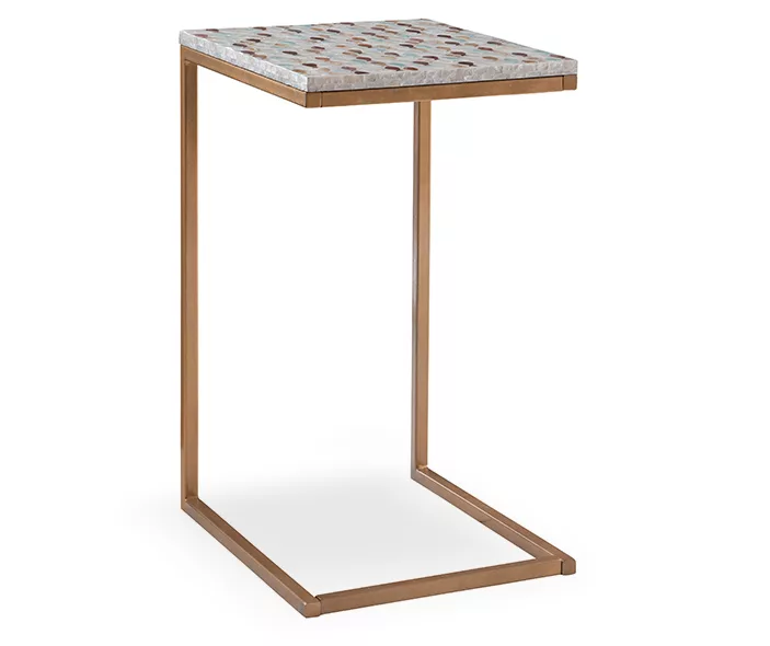 Global Designs Gold Geometric Capiz Mosaic Fish Pattern C Accent Table 1 Global Designs Gold Geometric Capiz Mosaic Fish Pattern C Accent Table