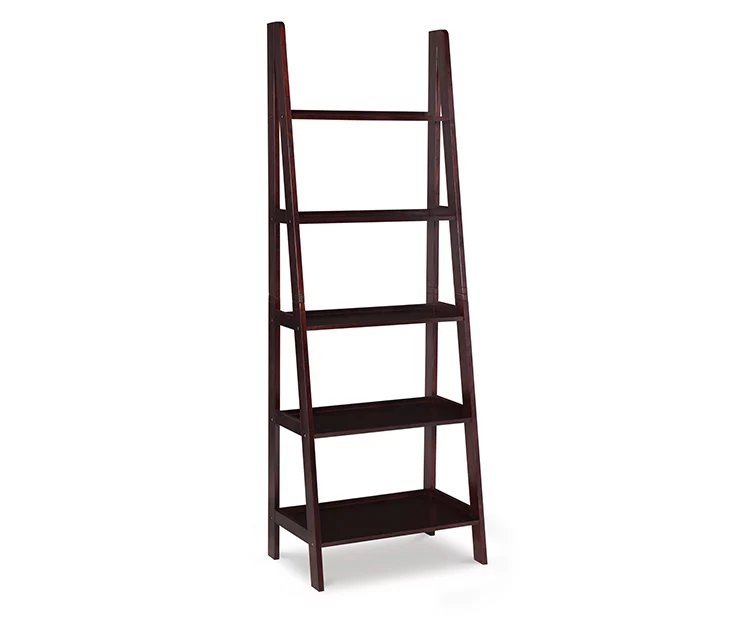 Boston Espresso 5-Shelf Wooden Ladder Bookcase 2 Boston Espresso 5-Shelf Wooden Ladder Bookcase - Image 2