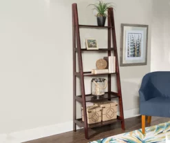 Boston Espresso 5-Shelf Wooden Ladder Bookcase 12 Boston Espresso 5-Shelf Wooden Ladder Bookcase -DHP SHOP 810543223 2