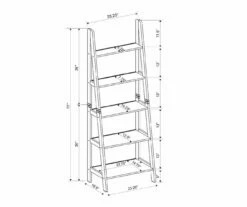 Boston Espresso 5-Shelf Wooden Ladder Bookcase 17 Boston Espresso 5-Shelf Wooden Ladder Bookcase -DHP SHOP 810543223 A8
