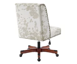 Austin Brown Linen Cow Print Office Chair -DHP SHOP 810543224 A4 4