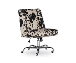 Austin Black Cow Print Draper Swivel Office Chair 7 Austin Black Cow Print Draper Swivel Office Chair -DHP SHOP 810543226 4