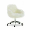 Coralie Faux Fur Cushioned Swivel Office Chair
