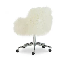 Coralie Faux Fur Cushioned Swivel Office Chair -DHP SHOP 810543229 4