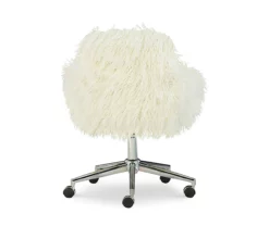 Coralie Faux Fur Cushioned Swivel Office Chair -DHP SHOP 810543229 5