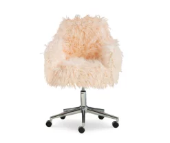 Coralie Faux Fur Cushioned Swivel Office Chair -DHP SHOP 810543230 3