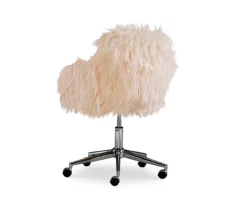 Coralie Faux Fur Cushioned Swivel Office Chair -DHP SHOP 810543230 4