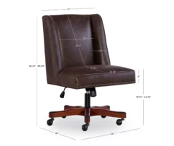 Austin Dark Walnut Upholstered Office Chair -DHP SHOP 810543233 D8 9