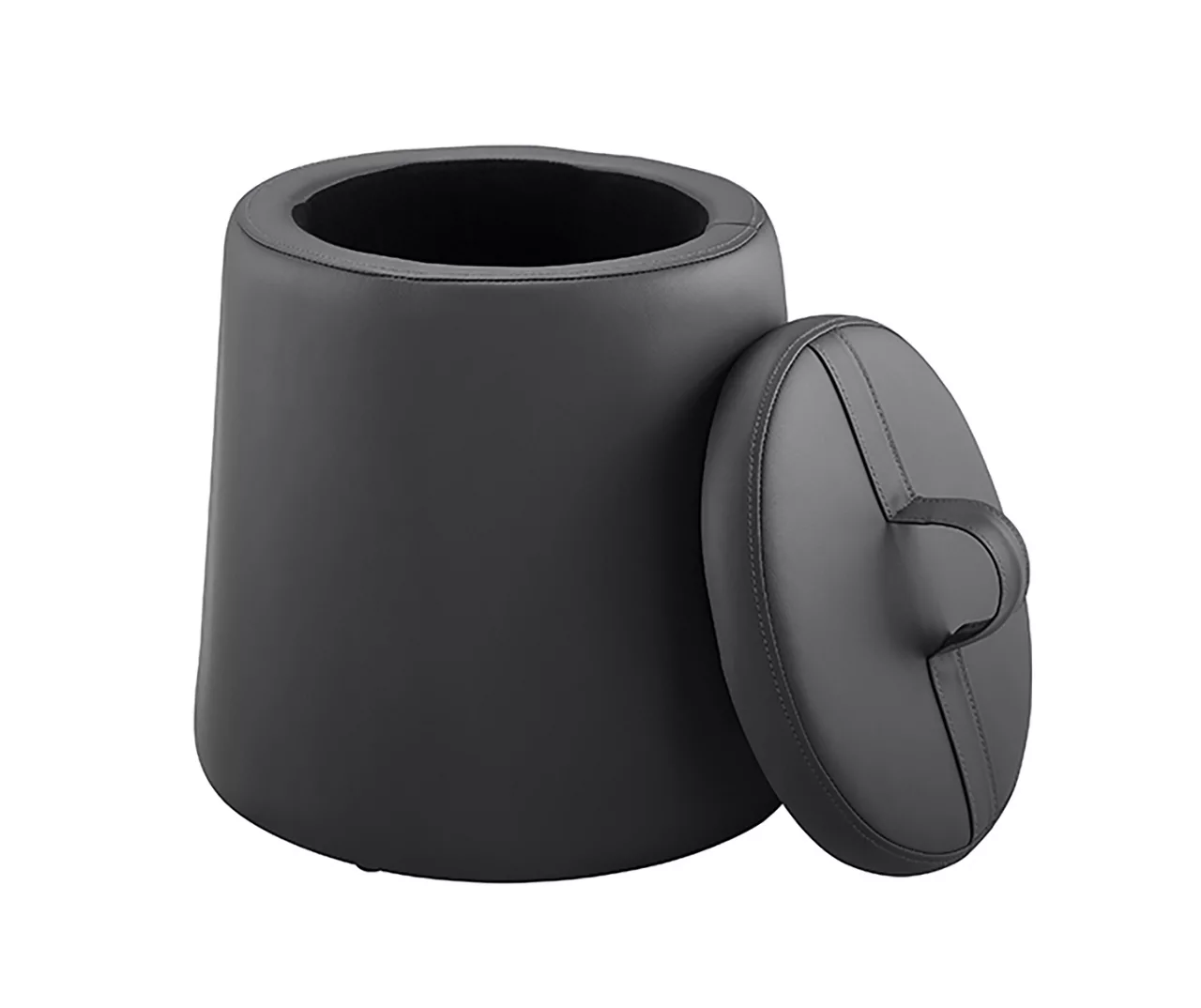 Jenna Faux Leather Tapered Storage Accent Stool 6 Jenna Faux Leather Tapered Storage Accent Stool - Image 6