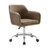 Kodi Brown Faux Leather Swivel Office Chair