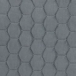 Royal Gray Quilted Ottoman With Silver Base -DHP SHOP 810543261 6