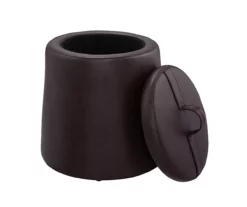 Jenna Faux Leather Tapered Storage Accent Stool 10 Jenna Faux Leather Tapered Storage Accent Stool -DHP SHOP 810543279 4