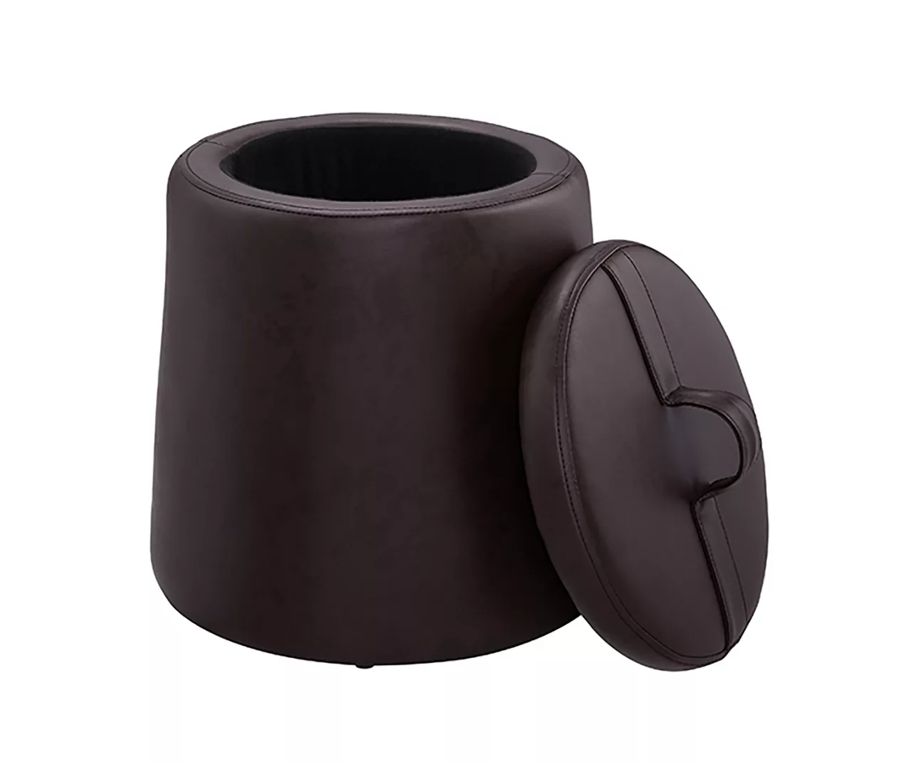 Jenna Faux Leather Tapered Storage Accent Stool 3 Jenna Faux Leather Tapered Storage Accent Stool - Image 3