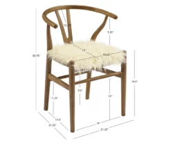 Emmitt Gray & Brown Faux Fur Wishbone Chair 21 Emmitt Gray & Brown Faux Fur Wishbone Chair -DHP SHOP 810543298 D8 11