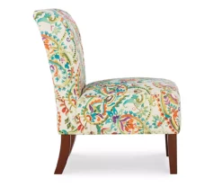 Danna Multicolor Upholstered Paisley Curved Back Slipper Chair -DHP SHOP 810543301 3