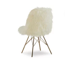 Layton Cream & Gold Faux Fur Chair -DHP SHOP 810543311 3