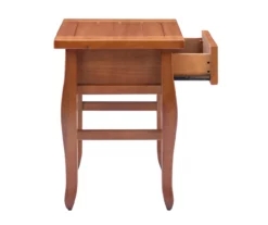 Denver Antique Pine 1-Drawer Curved Leg End Table -DHP SHOP 810543318 A1 7