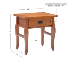Denver Antique Pine 1-Drawer Curved Leg End Table -DHP SHOP 810543318 D8 12