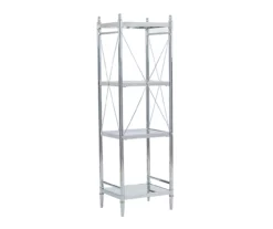Hawkins Chrome & Glass 4-Tier Shelf -DHP SHOP 810543325 5