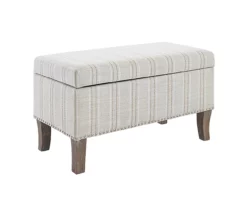 Lisa Railroad Striped Storage Ottoman