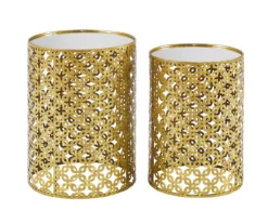 Asher Gold 2-Piece Pierced Metal Nesting Table Set -DHP SHOP 810543376 A1 2