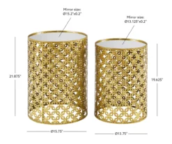 Asher Gold 2-Piece Pierced Metal Nesting Table Set -DHP SHOP 810543376 D8 7