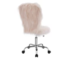 Comfort Home Blush Pink Faux Fur Swivel Chair -DHP SHOP 810543388 4