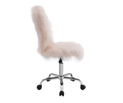 Comfort Home Blush Pink Faux Fur Swivel Chair -DHP SHOP 810543388 5