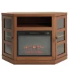 48" Brown Corner Electric Fireplace Console