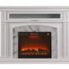 62" Grand White Faux Marble Electric Fireplace