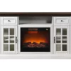 60" White 2-Tone Electric Fireplace Console