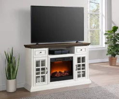 60" White 2-Tone Electric Fireplace Console -DHP SHOP 810570730 41