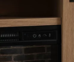 60" Light Brown Oak Barn Door Melamine Electric Fireplace -DHP SHOP 810571322 4