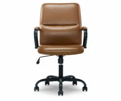 Camel Brown Vegan Leather Office Chair