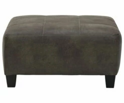 Signature Design By Ashley Navi Faux Leather Oversized Accent Ottoman -DHP SHOP 810587441 2