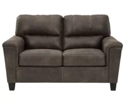 Navi Smoke Faux Leather Loveseat