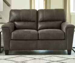 Navi Smoke Faux Leather Loveseat -DHP SHOP 810587444 6 1