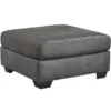 Bladen Slate Faux Leather Oversize Accent Ottoman