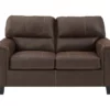 Navi Chestnut Faux Leather Loveseat
