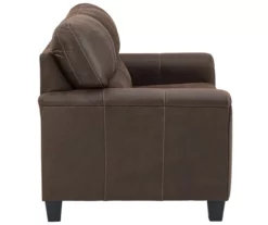 Navi Chestnut Faux Leather Loveseat -DHP SHOP 810587484 4 1