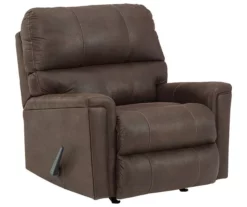 Navi Chestnut Faux Leather Rocker Recliner -DHP SHOP 810587485 1